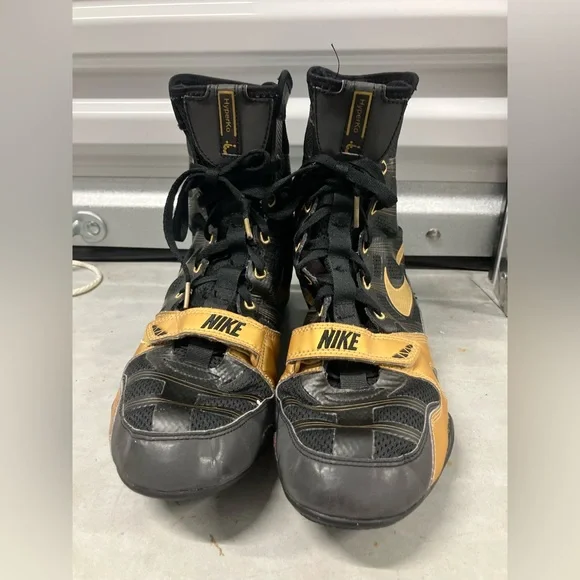 Nike HyperKO Men's Boxing Shoes Black/Gold size 12 pre owned Authentic - Picture 5 of 9